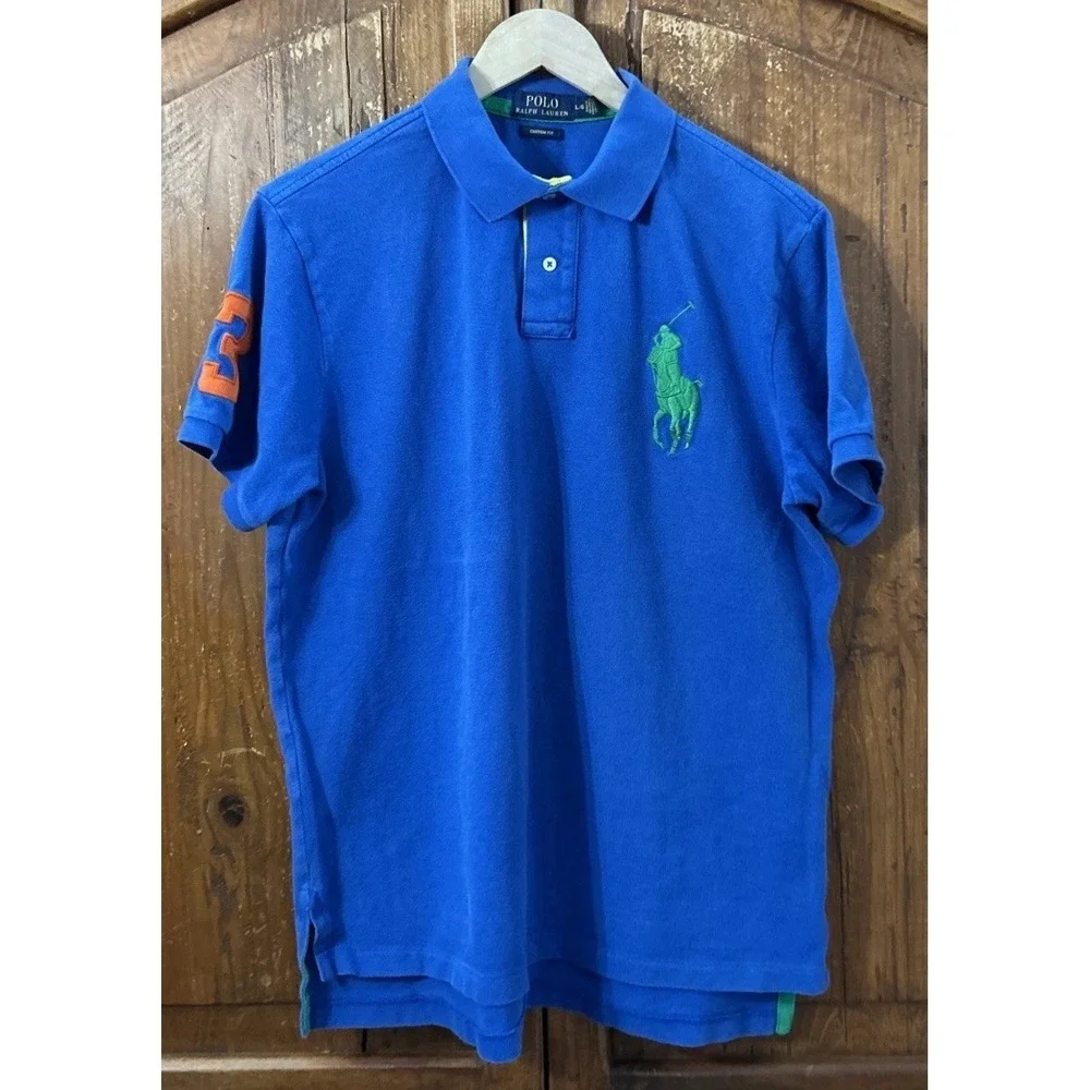 Polo Ralph Lauren Big Pony Custom Fit Polo Shirt Men's Large #3 Blue